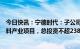 今日快讯：宁德时代：子公司拟在广东佛山投建一体化新材料产业项目，总投资不超238亿元