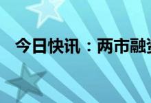 今日快讯：两市融资余额减少175.84亿元