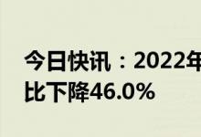 今日快讯：2022年北京规模以上工业利润同比下降46.0%