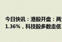 今日快讯：港股开盘：两大指数集体低开，恒生科技指数跌1.36%，科技股多数走低