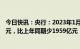 今日快讯：央行：2023年1月社会融资规模增量为5.98万亿元，比上年同期少1959亿元