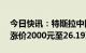 今日快讯：特斯拉中国Model Y后轮驱动版涨价2000元至26.19万元