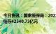 今日快讯：国家医保局：2022年基本医疗保险基金年末累计结存42540.73亿元