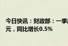 今日快讯：财政部：一季度全国一般公共预算收入62341亿元，同比增长0.5%