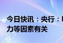今日快讯：央行：M2增速与金融体系靠前发力等因素有关