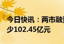 今日快讯：两市融资余额4连降，较上一日减少102.45亿元