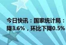 今日快讯：国家统计局：4月份工业生产者出厂价格同比下降3.6%，环比下降0.5%