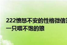 222愤怒不安的性格微信签名心情烦躁一个蒙面的朋友就是一只喂不饱的狼