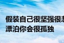 假装自己很坚强很悲伤签上自己的名字但一生漂泊你会很孤独