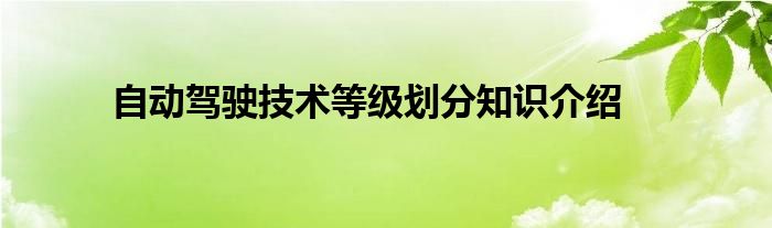 自动驾驶技术等级划分知识介绍