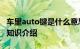 车里auto键是什么意思 auto什么意思车上的知识介绍