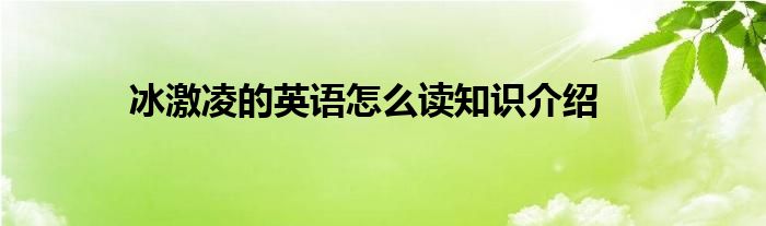 冰激凌的英语怎么读知识介绍