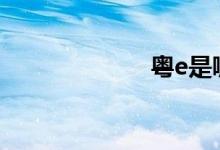 粤e是哪里的车牌