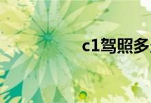 c1驾照多久可以上高速